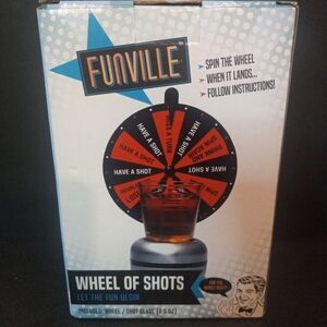 7" Funville Wheel O' Shots Party Games Set with 1.5 oz Shot Glass Brand New